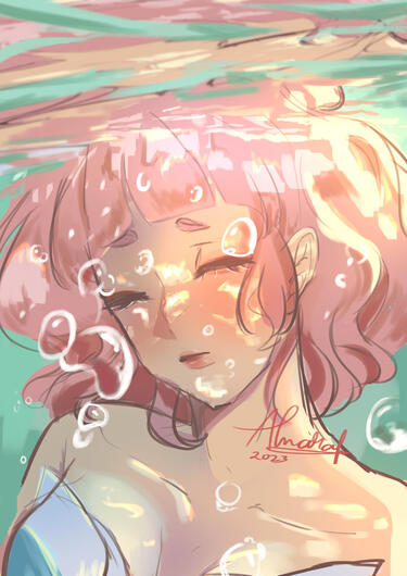 colored sketch with background
